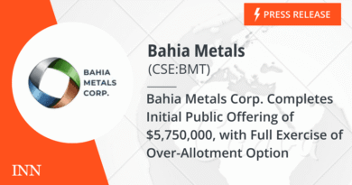 Bahia Metals Corp. Completes Initial Public Offering of $5,750,000, with
